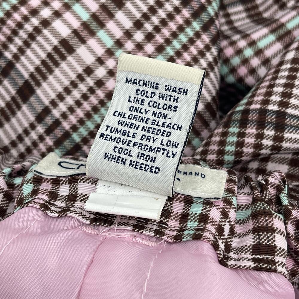 Cherokee Youth Sz L Pink Plaid Checkered Snow Ski Pants Adjustable Waist Girls - Picture 8 of 9